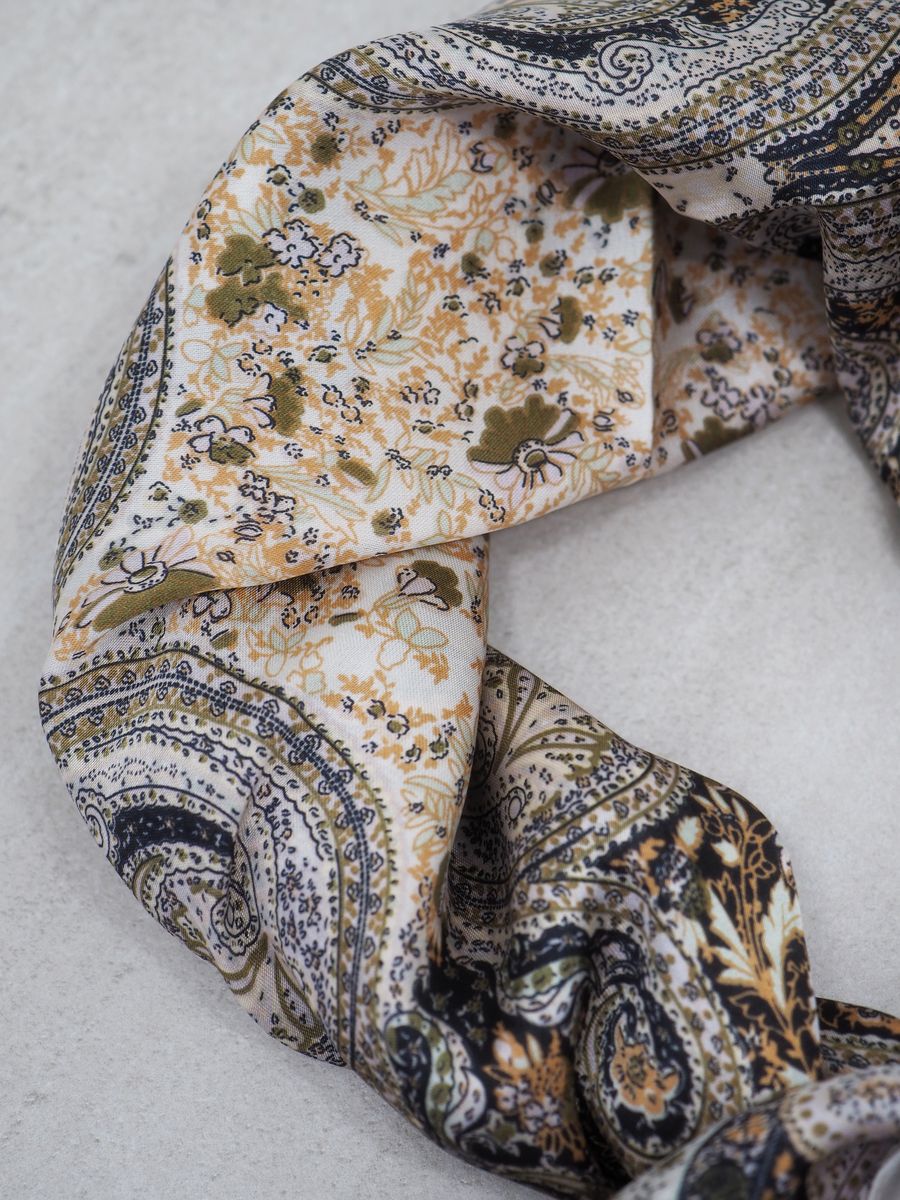 Satengskjerf paisley jordfarger