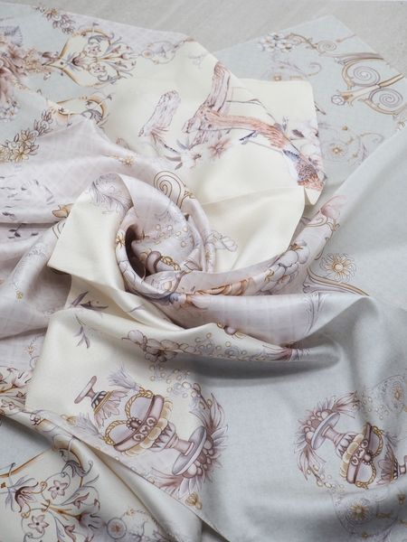 Hovedbilde Silkeskjerf 7DAYS stort beige fargetoner