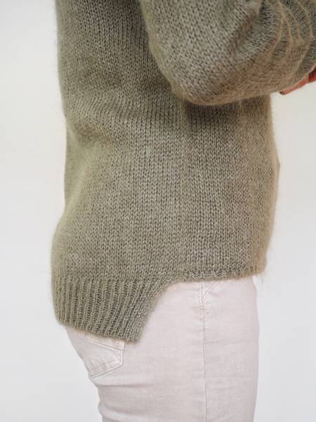 Bilde av Mohair finstrikket genser oliven