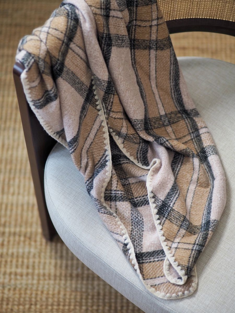 Stort sjal beige og brun