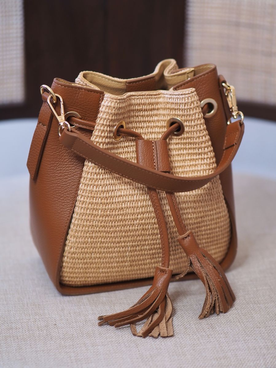 Raffia pumpadurveske brun