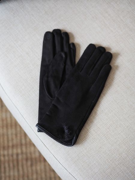 Hovedbilde Hansker med pelsdott svart