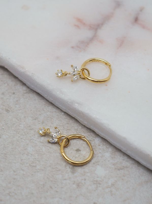 Øreringer med charms sølv forgylt