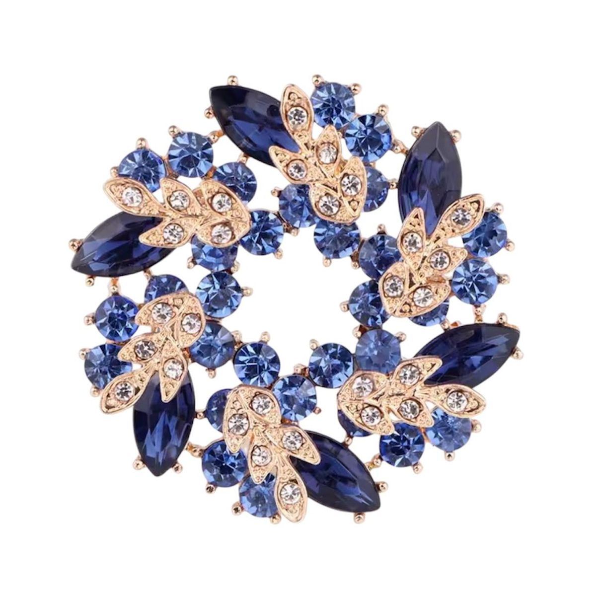 Brosje krans blå