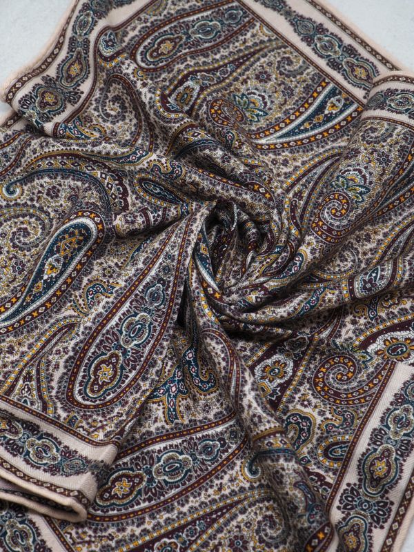 Ull og silkeskjerf paisley mønster