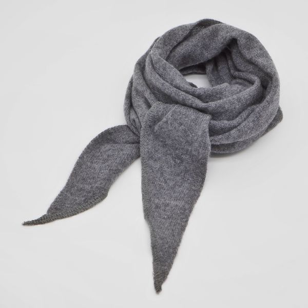 Hovedbilde Ullskjerf trekant melert antrasitt små