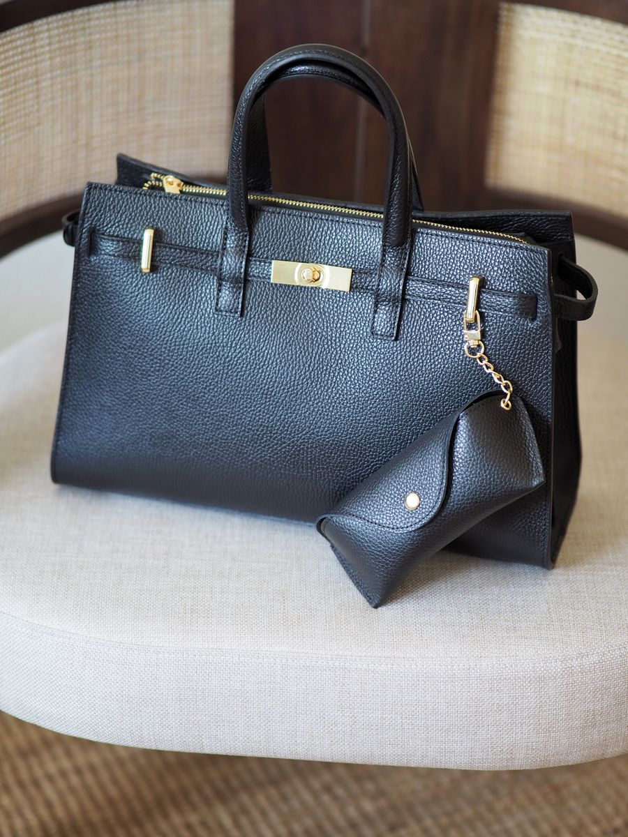 Skinn brilleetui svart