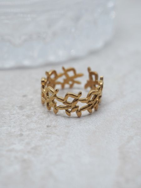 Hovedbilde 7DAYS ring stål gullfarget