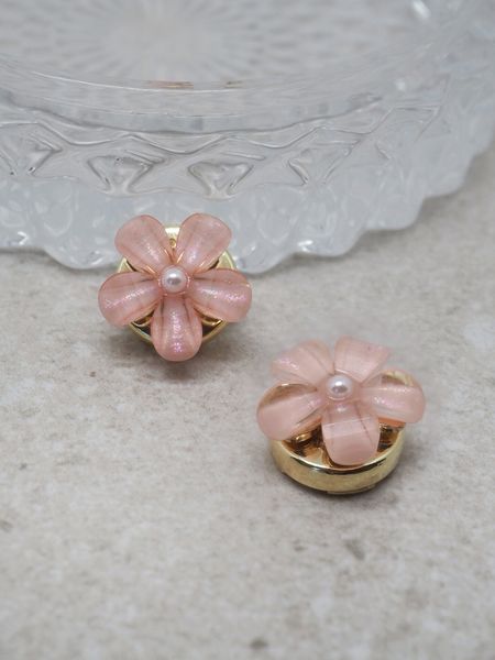 Hovedbilde Knappepynt 2stk. rosa blomst