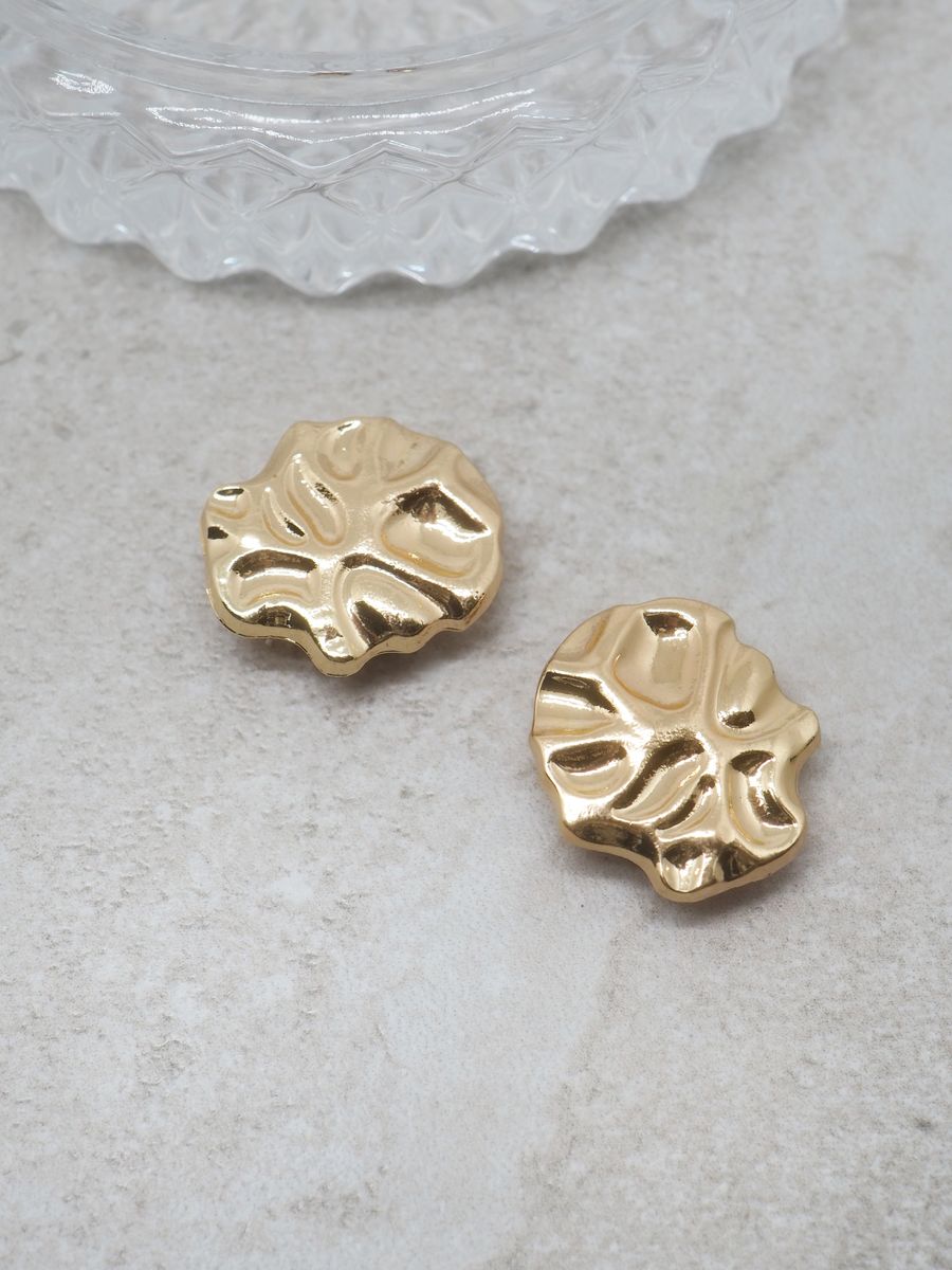 Knappepynt 2stk. metall gullfarget