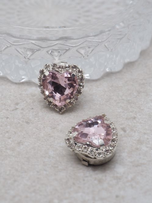 Hovedbilde Knappepynt 2stk. hjerte rosa