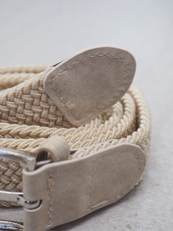 Flettet elastisk belte beige