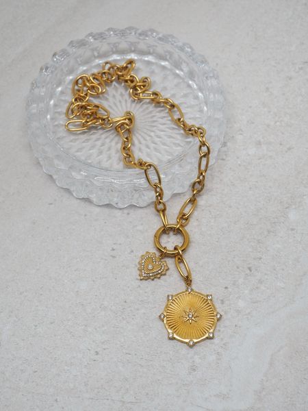 Hovedbilde Kjede med stor medaljong stål