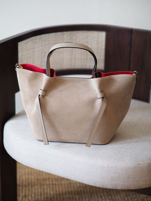 Hovedbilde Semsket skinnveske beige