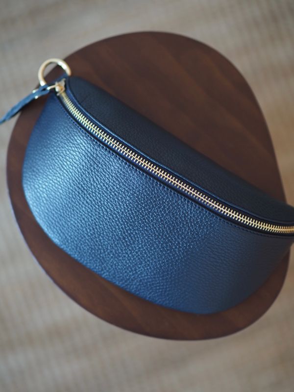 Skinn bumbag mørkeblå
