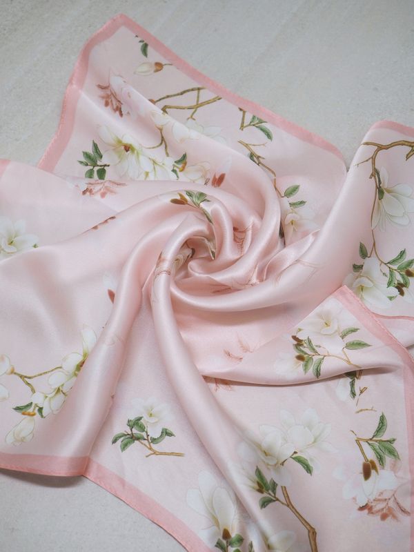 7DAYS silkeskjerf mini rosa og lingrønn