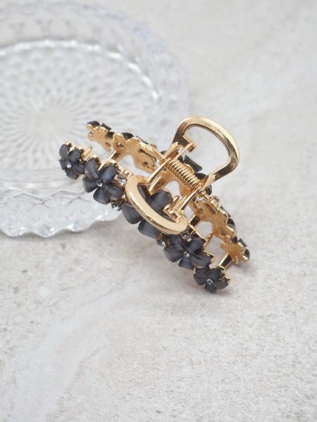 Hovedbilde Hårklype med blomstersteiner grå