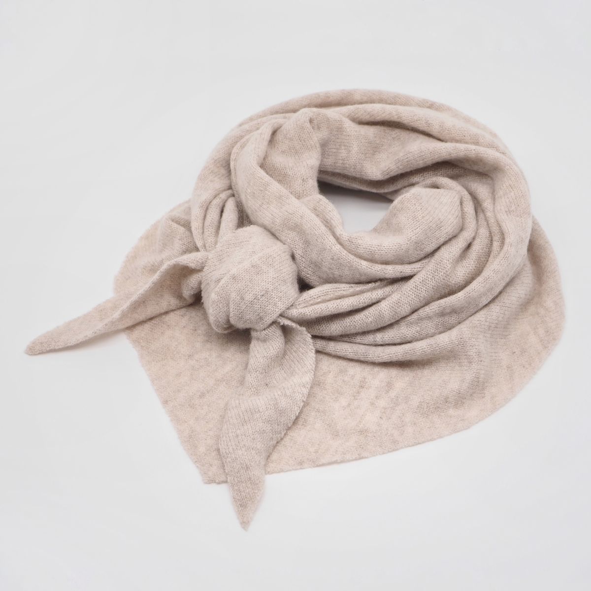 Ullskjerf triangel stort melertbeige