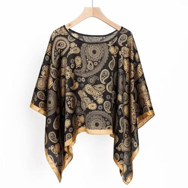 Hovedbilde Sateng ponsho champagnefarge og svart