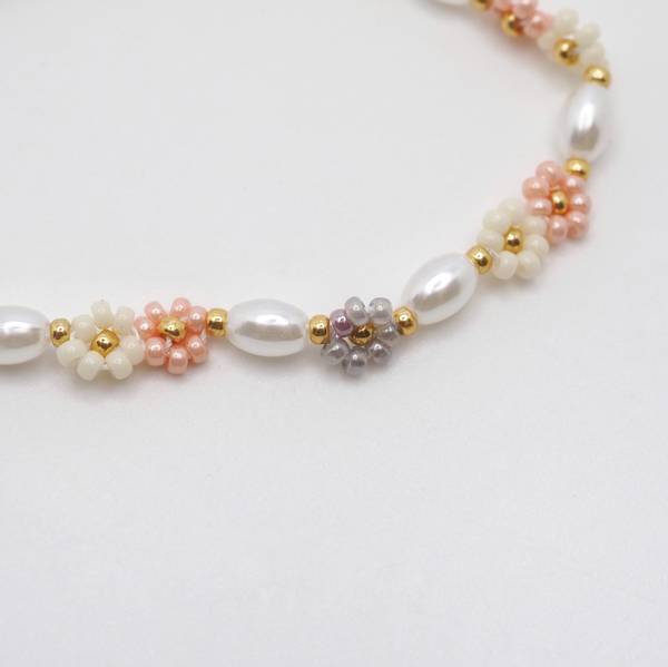 Bilde av Perleblomst armbnd Peach