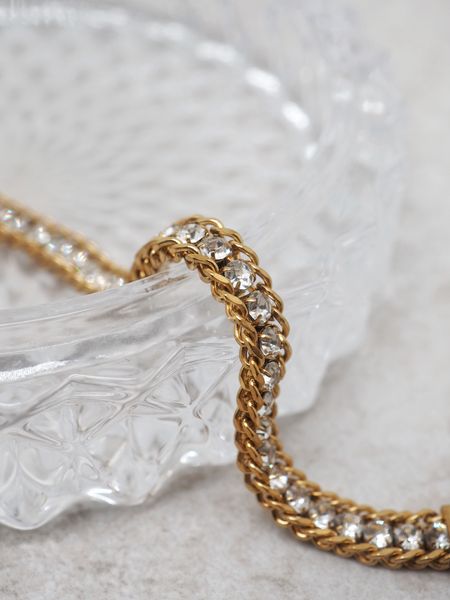 Hovedbilde Vintage armbånd gullfarget med zirkoner