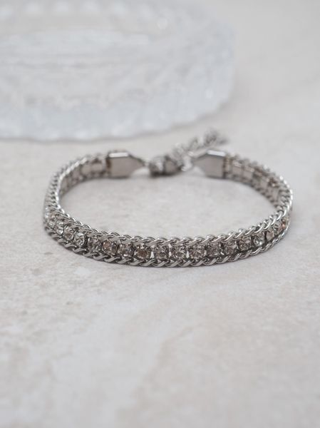 Hovedbilde Vintage armbånd sølvfarget med zirkoner