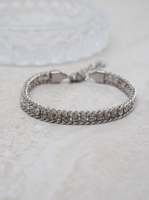 Hovedbilde Vintage armbånd sølvfarget med zirkoner