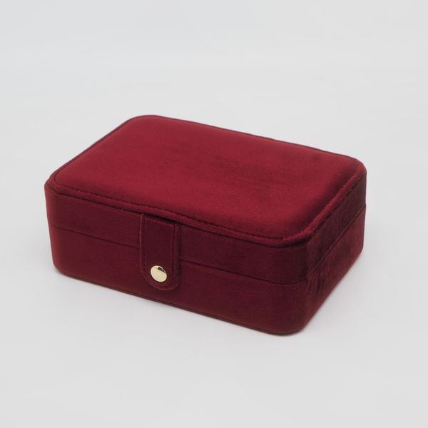 Hovedbilde Smykkeskrin i velur rektangulært bordeaux