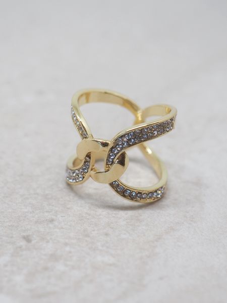 Hovedbilde Skjerfnål strassknute gullfarge