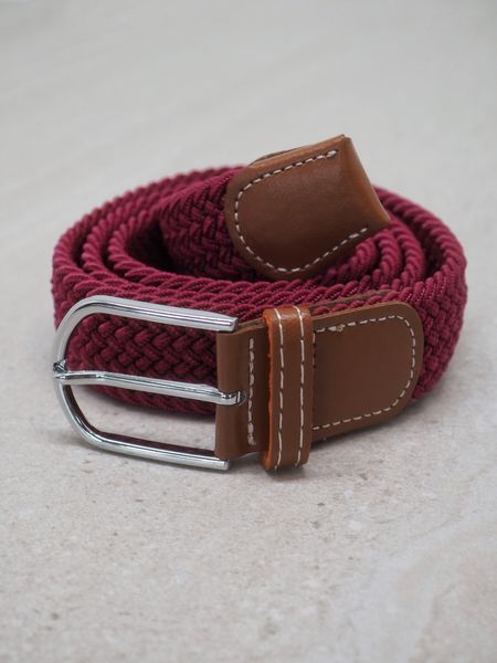 Hovedbilde Flettet elastisk belte bordeaux 