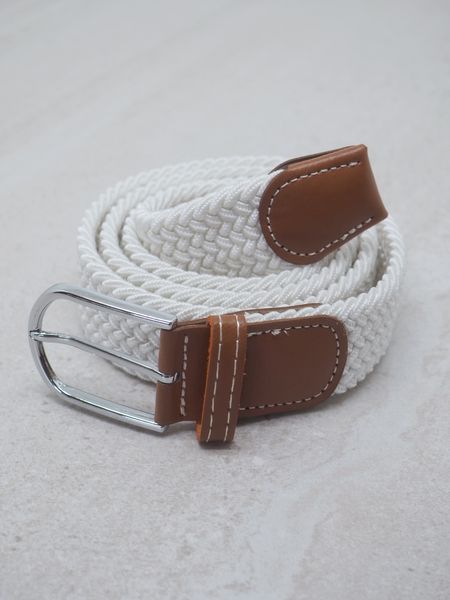 Hovedbilde Flettet elastisk belte hvit