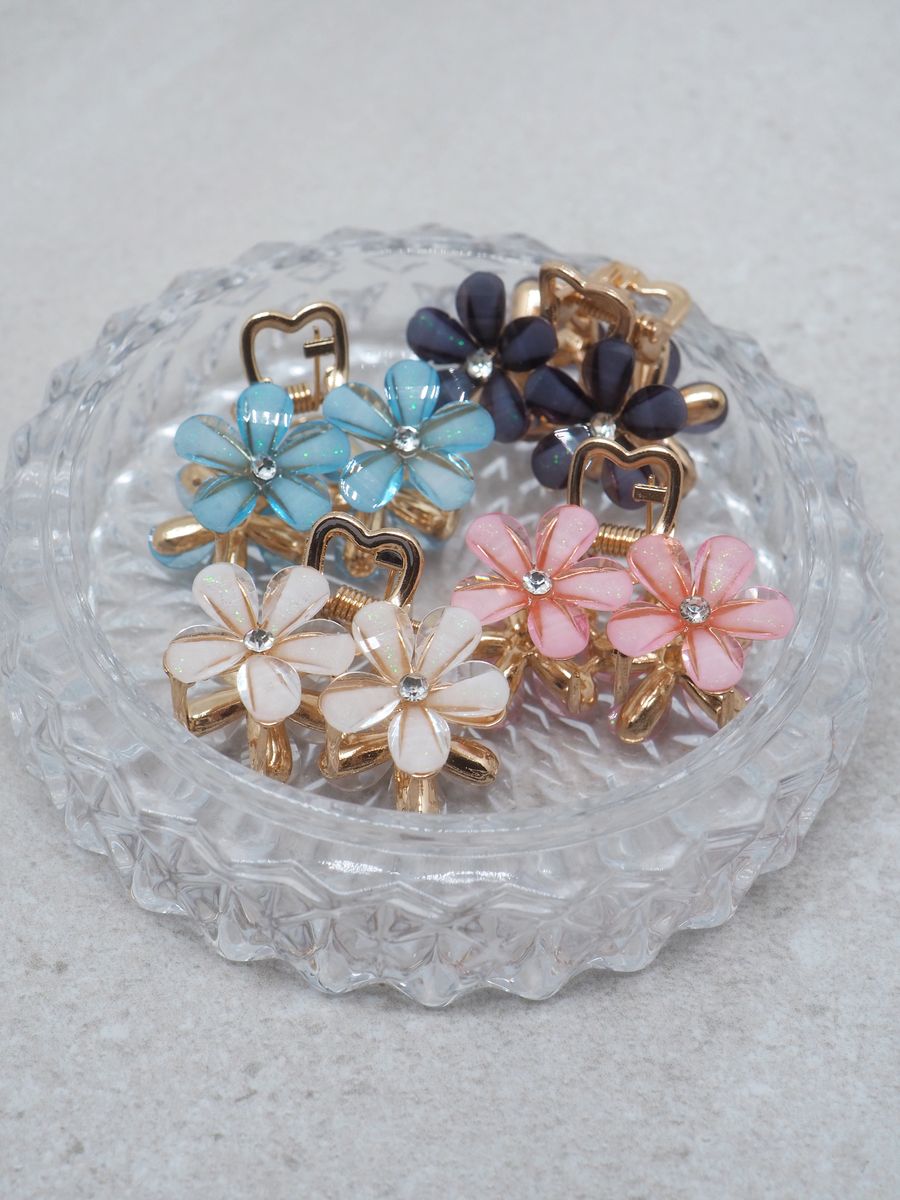 Hårklype blomster rosa