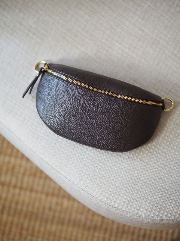 Skinn bumbag mørkebrun