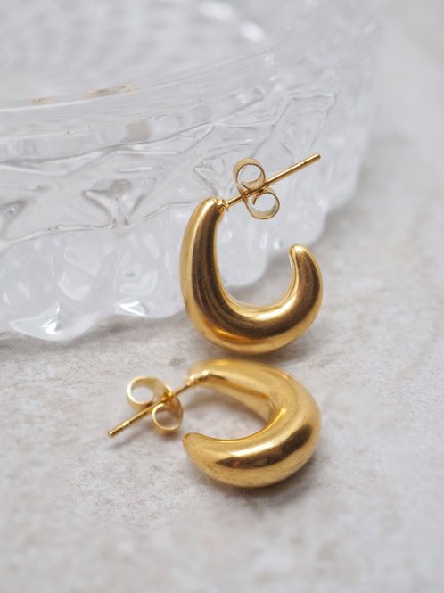 Hovedbilde 7DAYS Chunky Hoops gullfarget stål