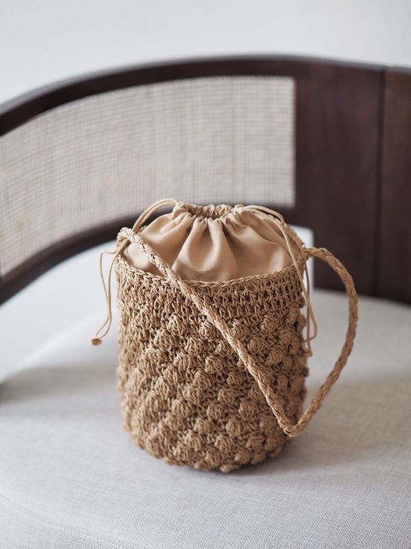 Raffia veske khaki