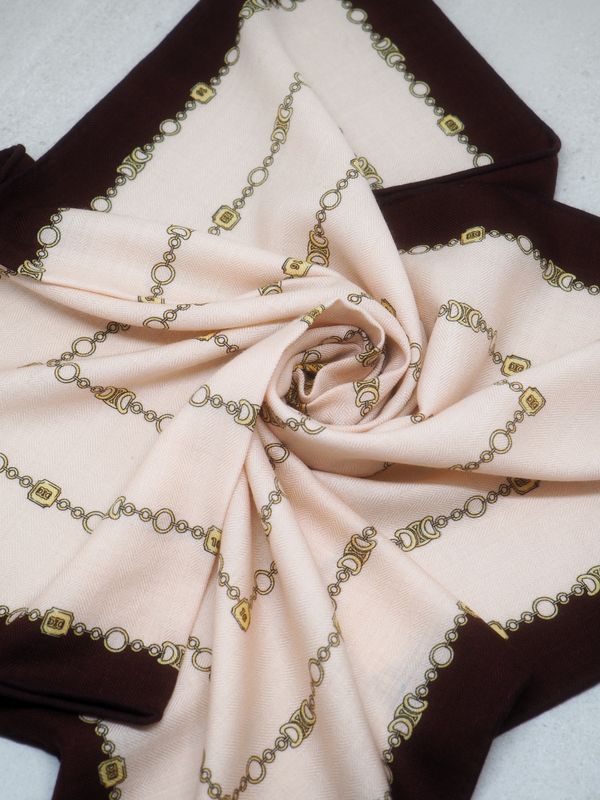 Ull og silkeskjerf bordeaux og rosa