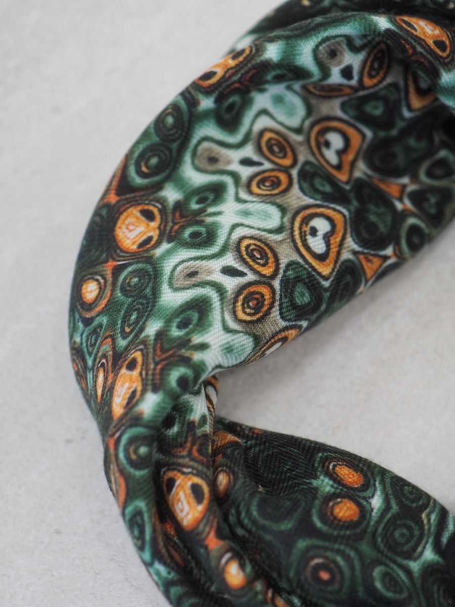 Lunt skjerf olivengrønn og brunt