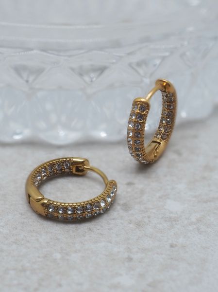 Hovedbilde 7DAYS klassiske hoops i stål gullfarget